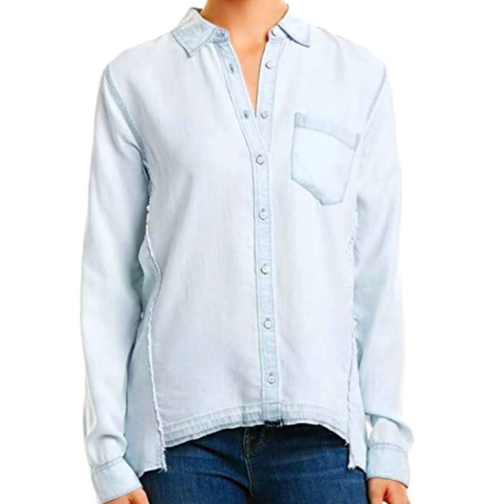 DL1961 Premium | Mercer & Spring Button Up Shirt | Distressed Collar | L